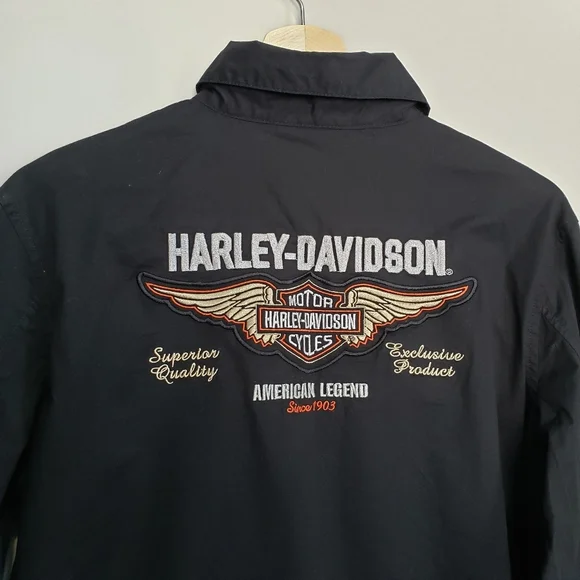 Harley Davidson Fitted Long Sleeve Button Up Top - Picture 10 of 11